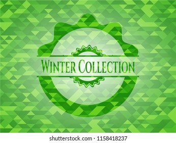 Winter Collection green mosaic emblem