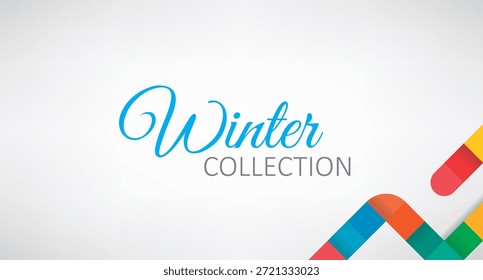 Winter collection mnemonic logo, text logo New winter Collection fashion header. Hand drawn lettering with frame isolated on . Great for advertising, social media, blog, flyer, poster, brochure, invit