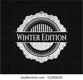 Colección de invierno en la pizarra