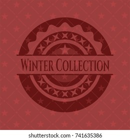 Winter Collection retro style red emblem