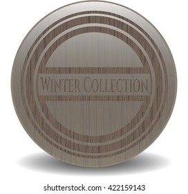 Winter Collection wooden emblem. Retro
