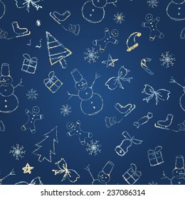  Winter color seamless pattern. Christmas theme.