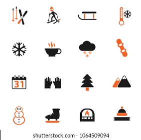 winter color vector icons for web and user interface design