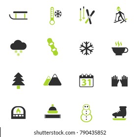 winter color vector icons for web and user interface design