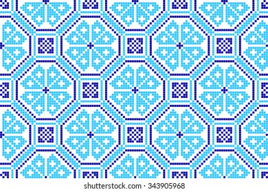 winter color vector seamless pattern. embroidered good like handmade cross-stitch ethnic Ukraine pattern. christmas background