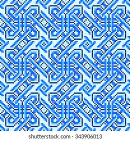 winter color vector seamless pattern. embroidered good like handmade cross-stitch ethnic Ukraine pattern. christmas background