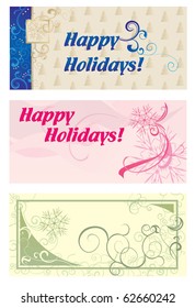 Winter colorful banners with space for your text set