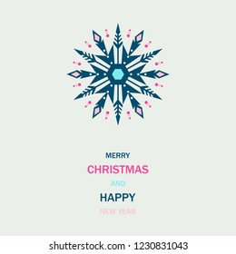 Winter colorful ornate shape snowflake. EPS 10 vector  illustration.
