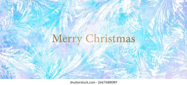 Winter colorful texture art vector background with hand drawn brush strokes for cover design, poster, cover, banner, flyer, card. Christmas abstract illustration. Ice. Cold. Frozen water.