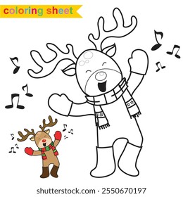 Winter Coloring page for adults and kids. Coloring worksheet page. Educational printable coloring worksheet. 