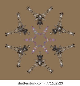 Winter coloring pages for adult art therapy. Template for cover, poster, t-shirt or tattoo. Vector illustration. Hand drawn antistress snowflake.