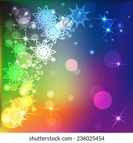 winter colors background with snowflakes