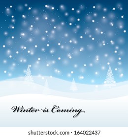 winter is comig. Christmas greeting card. vector illustration. eps10