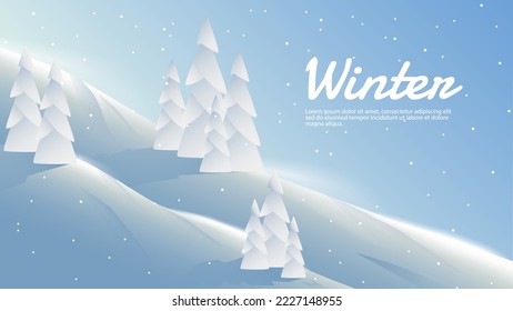 winter is coming. forest and mountain snow background. banner