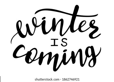 El invierno viene con letras a mano. Festividades navideñas citas y frases para tarjetas, carteles, afiches, tazas, reserva de recortes, caja de almohadas, estuches de teléfono y diseño de ropa. 