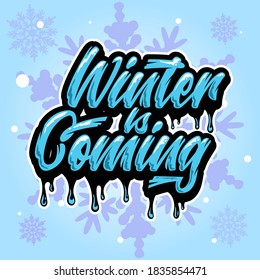 winter is coming logotype for banner, flyer, card invitation etc