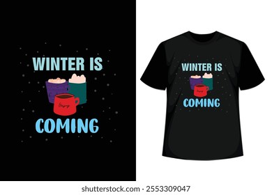 El invierno se acerca, diseño de camiseta motivacional minimalista, diseño de camiseta inspirador.