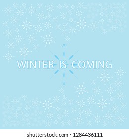 winter is coming word, Seamless patterns snowflake winter silhouette on white background. Background for winter and christmas theme design. abstract ethnic ornament vector illustration.