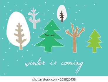 winter is coming/christmas greeting card/illustration