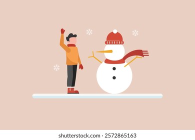 Winter concept. Colored flat vector illustration isolated.