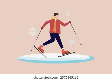 Winter concept. Colored flat vector illustration isolated.