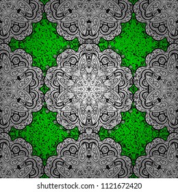 Winter concept. Flat lay. Vector illustration. Winter pattern made of snowflake on black, brown and beige colors.
