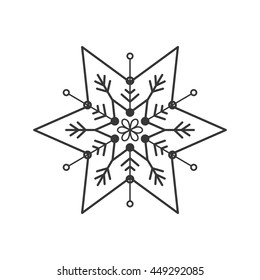 Winter concept represented by snowflake icon. isolated and flat illustration 