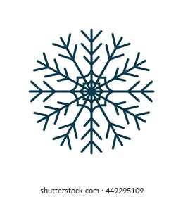 Winter concept represented by snowflake icon. isolated and flat illustration 