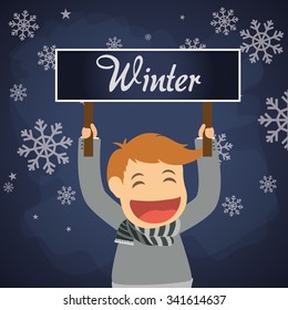 Winter concept with season icons design, vector illustration 10 eps graphic.