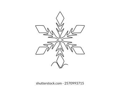 Winter concept. Single line draw design vector graphic illustration.