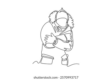 Winter concept. Single line draw design vector graphic illustration.