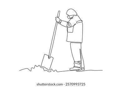 Winter concept. Single line draw design vector graphic illustration.