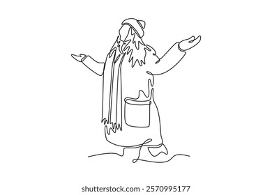 Winter concept. Single line draw design vector graphic illustration.