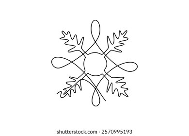 Winter concept. Single line draw design vector graphic illustration.