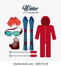 Winter concept with sport icons design, vector illustration 10 eps graphic.