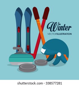 Winter concept with sport icons design, vector illustration 10 eps graphic.