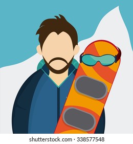 Winter concept with sport icons design, vector illustration 10 eps graphic.