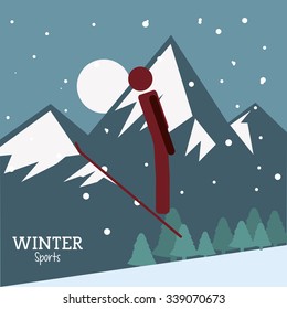 Winter concept/sport icons design, vector illustration 10 eps graphic.