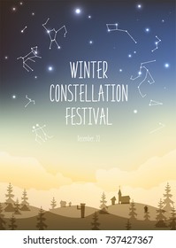 Winter Constellation Festival Illustration