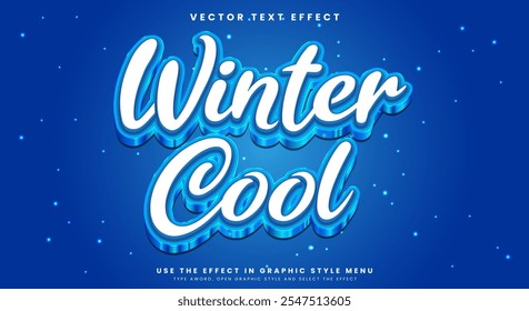 Winter Cool 3d editable text effect template