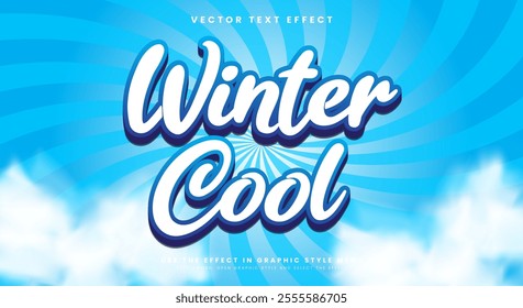 Winter Cool editable text effect template Suitable for Winter Theme