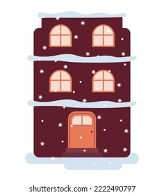 winter cozy building over white