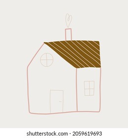 ilustración acogedora de invierno con casas adorables abstractas decorativas