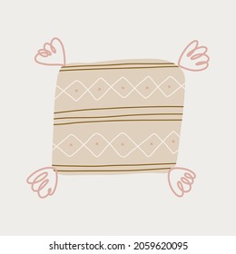 winter cozy illustration featuring decorative abstract home decor items