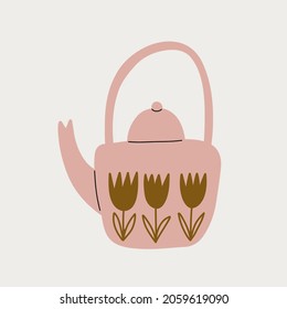 winter cozy illustration with home decor elements in the interior.