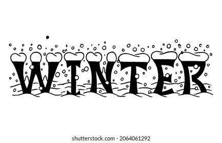 Winter in the creative lettering style