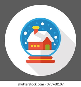 winter crystal ball flat icon