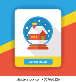 winter crystal ball flat icon