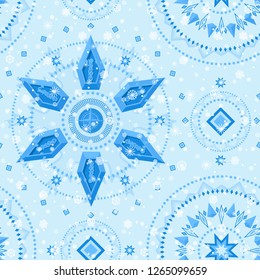 Winter crystal pattern. For decoration, wrapping, print or advertising. 

