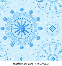 Winter crystal pattern. For decoration, wrapping, print or advertising. 
